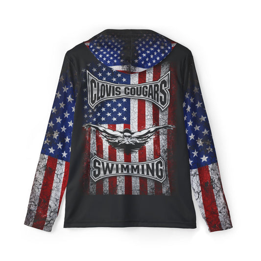 Clovis Cougars Swimming American Flag Warmup Hoodie