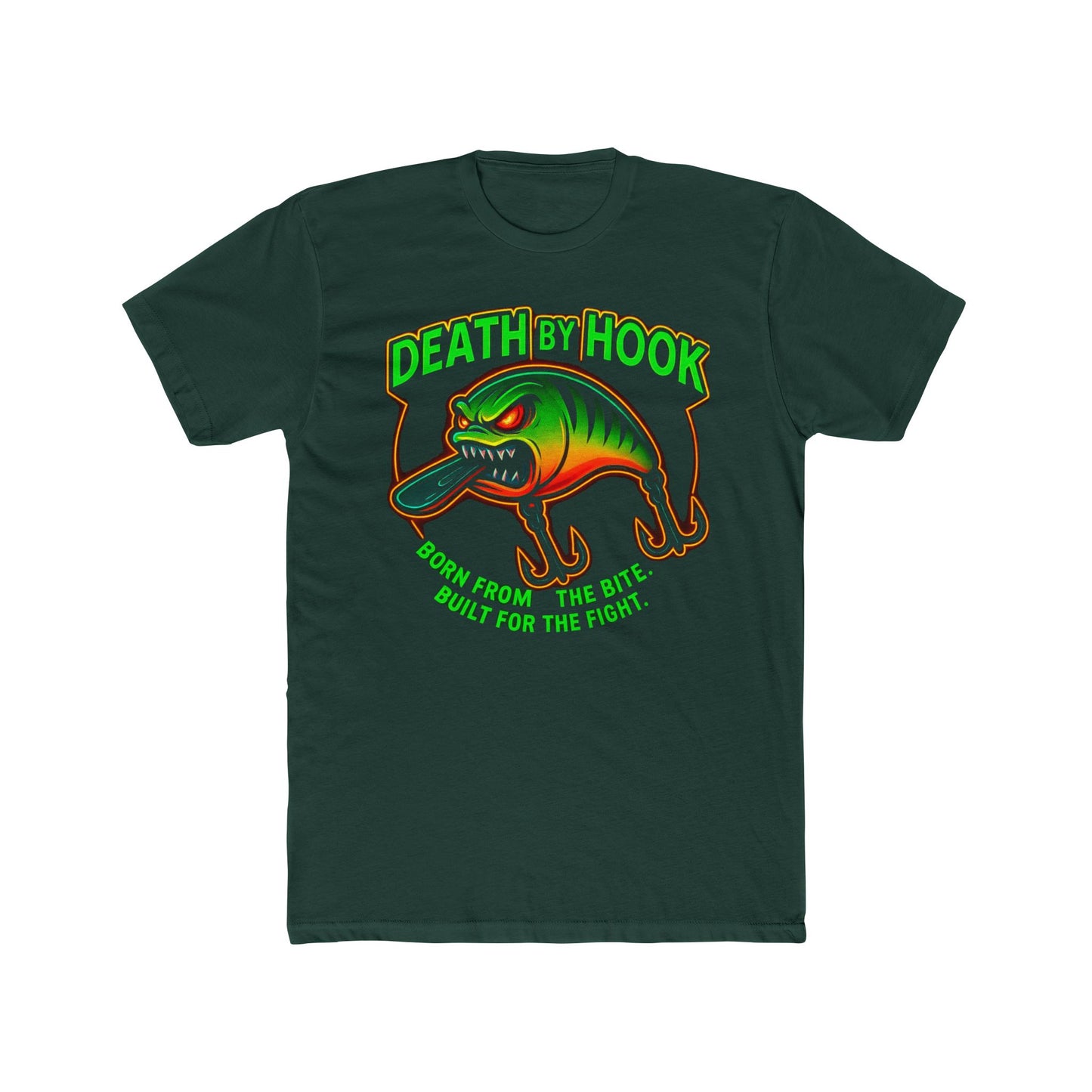 Cotton Crew Tee - Crank Bait Fishing Design