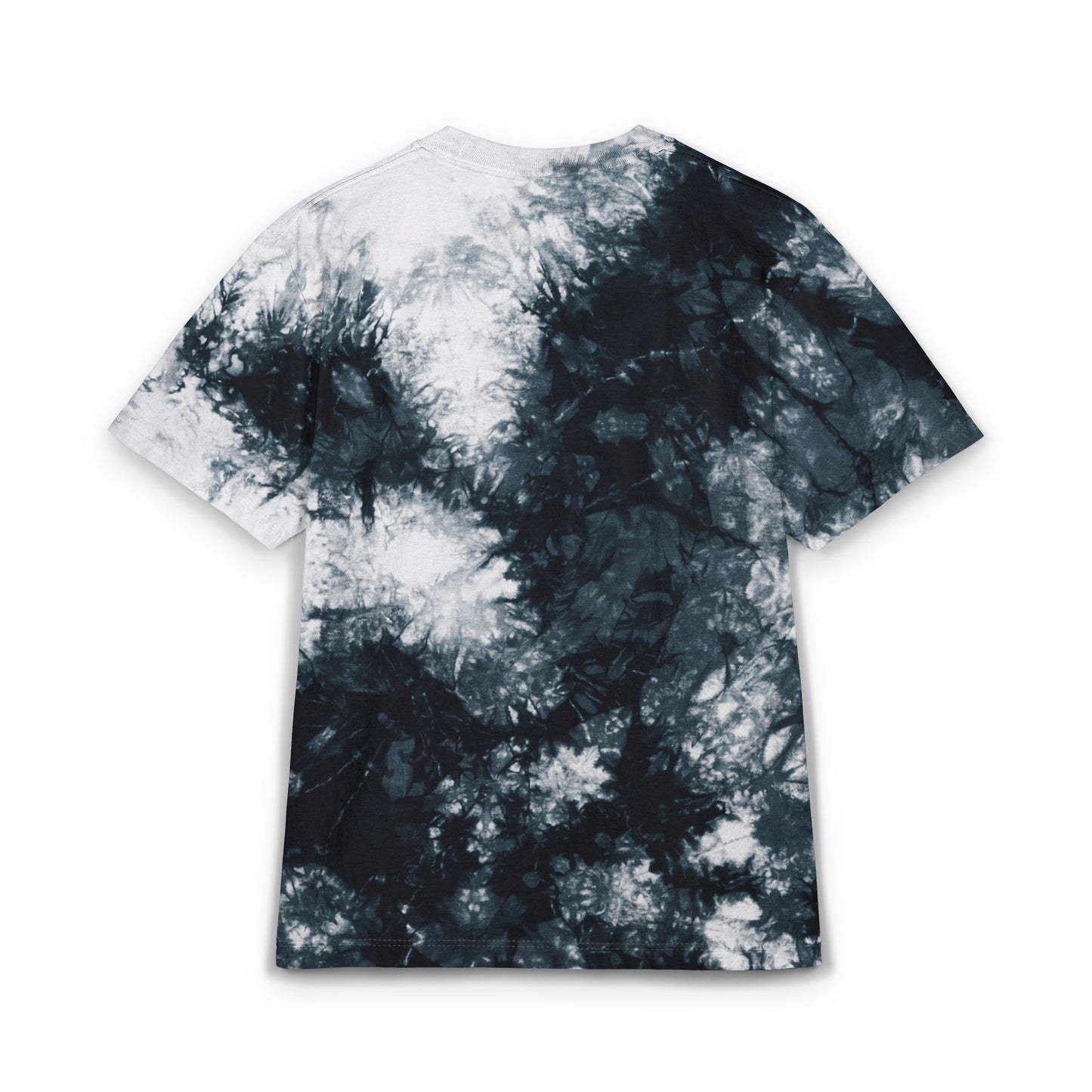 Tie-Dye Embroidered T-Shirt — Black & White Oversized Casual Tee
