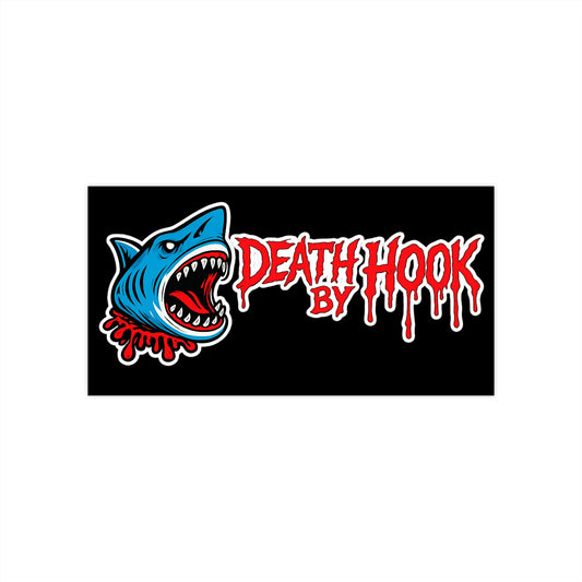 Death Hook Shark Bumper Sticker — Horror Fishing Decal