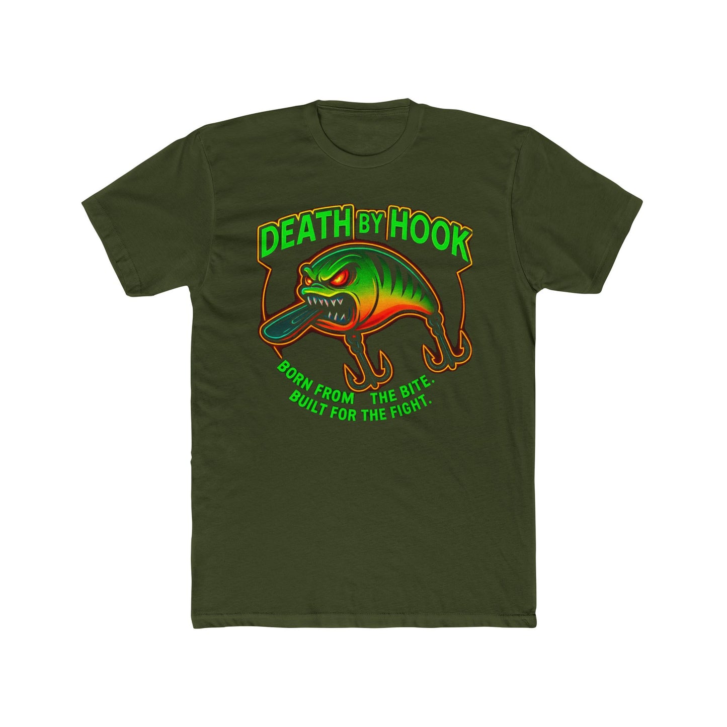 Cotton Crew Tee - Crank Bait Fishing Design