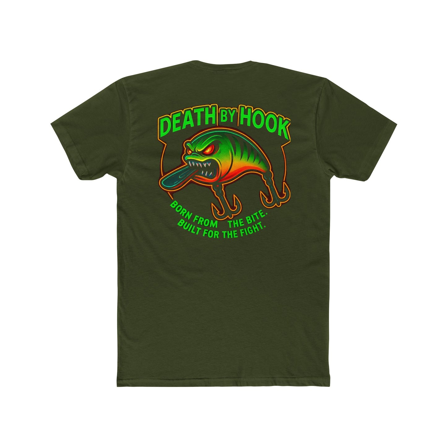Cotton Crew Tee - Crank Bait Fishing Design
