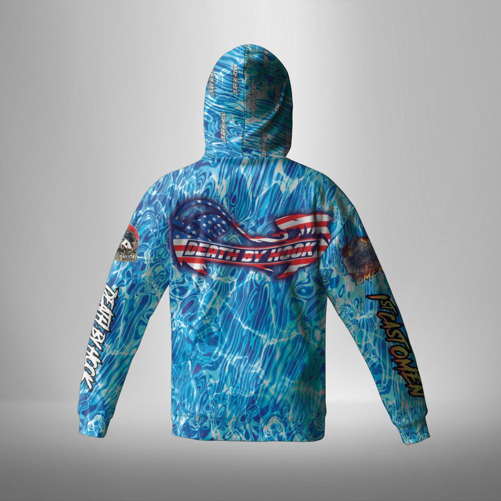 Death by hook fishing hoodie