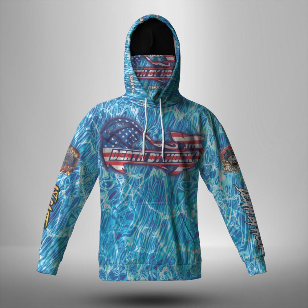 Death by hook fishing hoodie