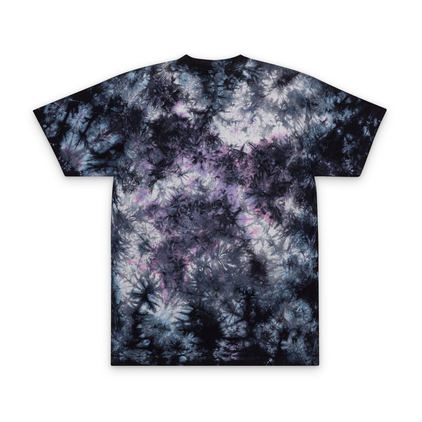 Tie-Dye T-Shirt — Black & White Embroidered Circle Graphic, Oversized Streetwear