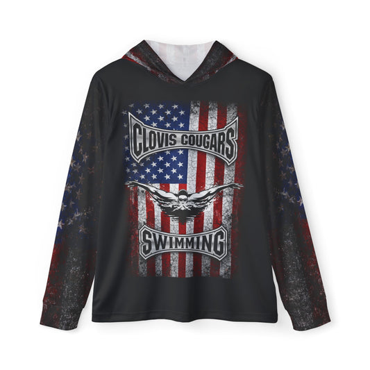 Clovis Cougars Swimming American Flag Warmup Hoodie