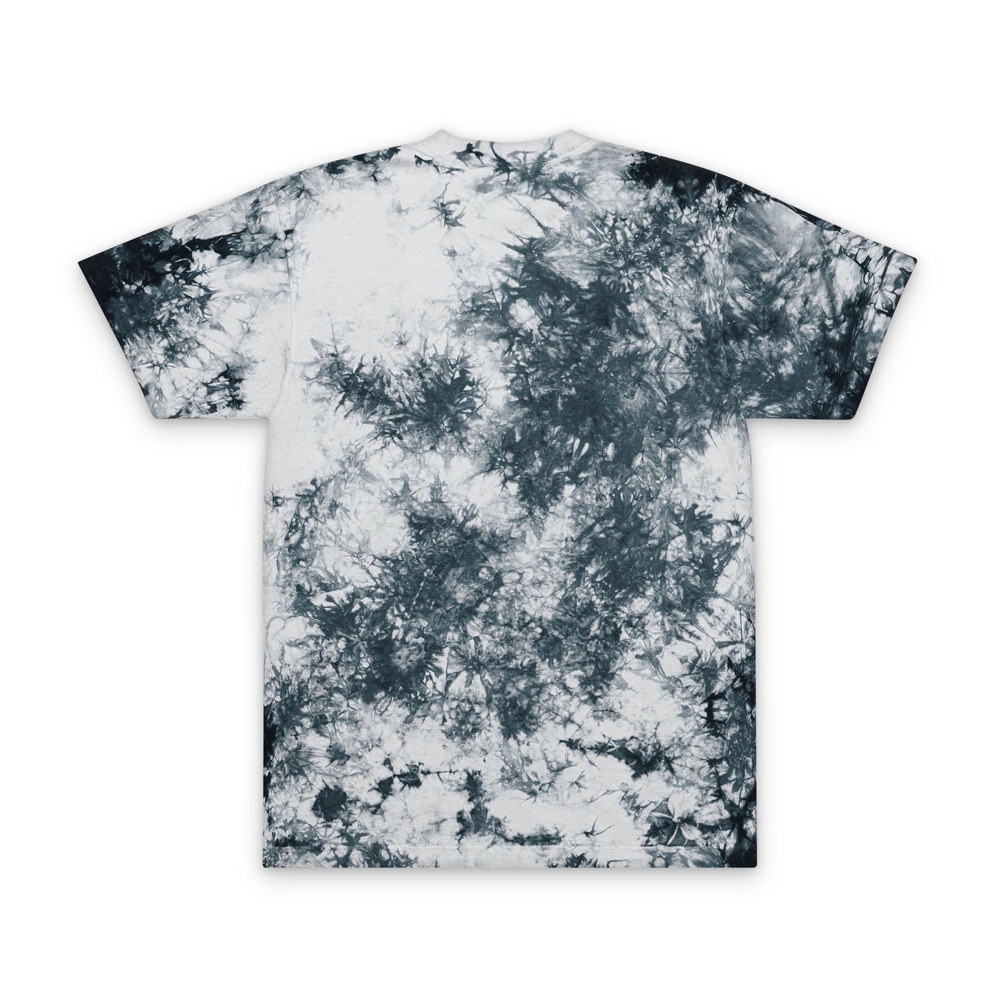 Tie-Dye Embroidered T-Shirt — Black & White Oversized Casual Tee
