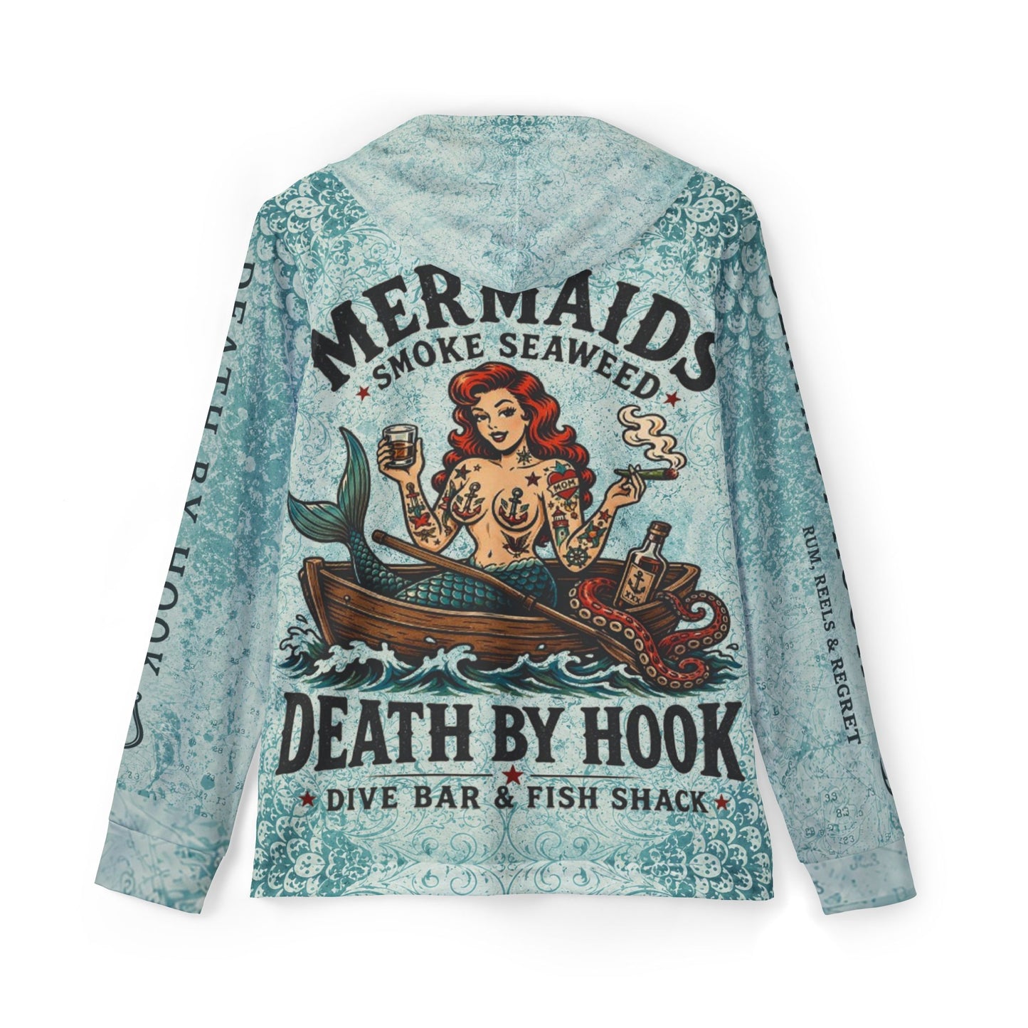 Mermaid Smoke Seaweed 'Death by Hook' Athletic Hoodie