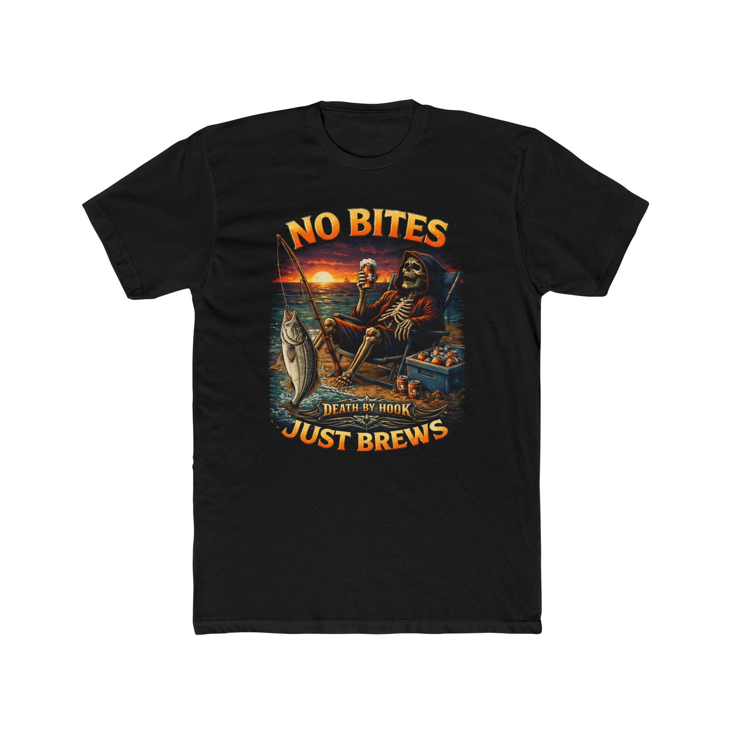 No Bites Just Brews Fishing T‑Shirt — Funny Beer & Fishing Graphic Tee