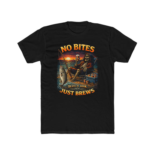 No Bites Just Brews Fishing T‑Shirt — Funny Beer & Fishing Graphic Tee
