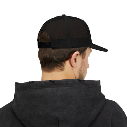 Fishing Trucker Cap — "Death By Hook" Embroidered Snapback